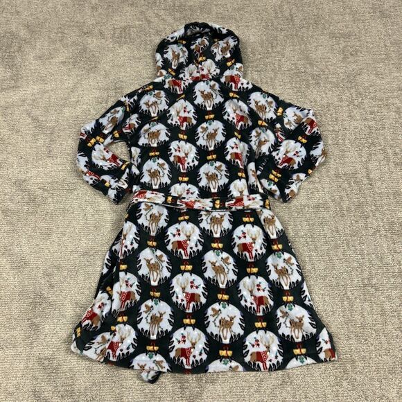 Vera Bradley Holiday Womens Sm Med Bathrobe Hooded Reindeer Christmas Ornaments - Picture 7 of 7